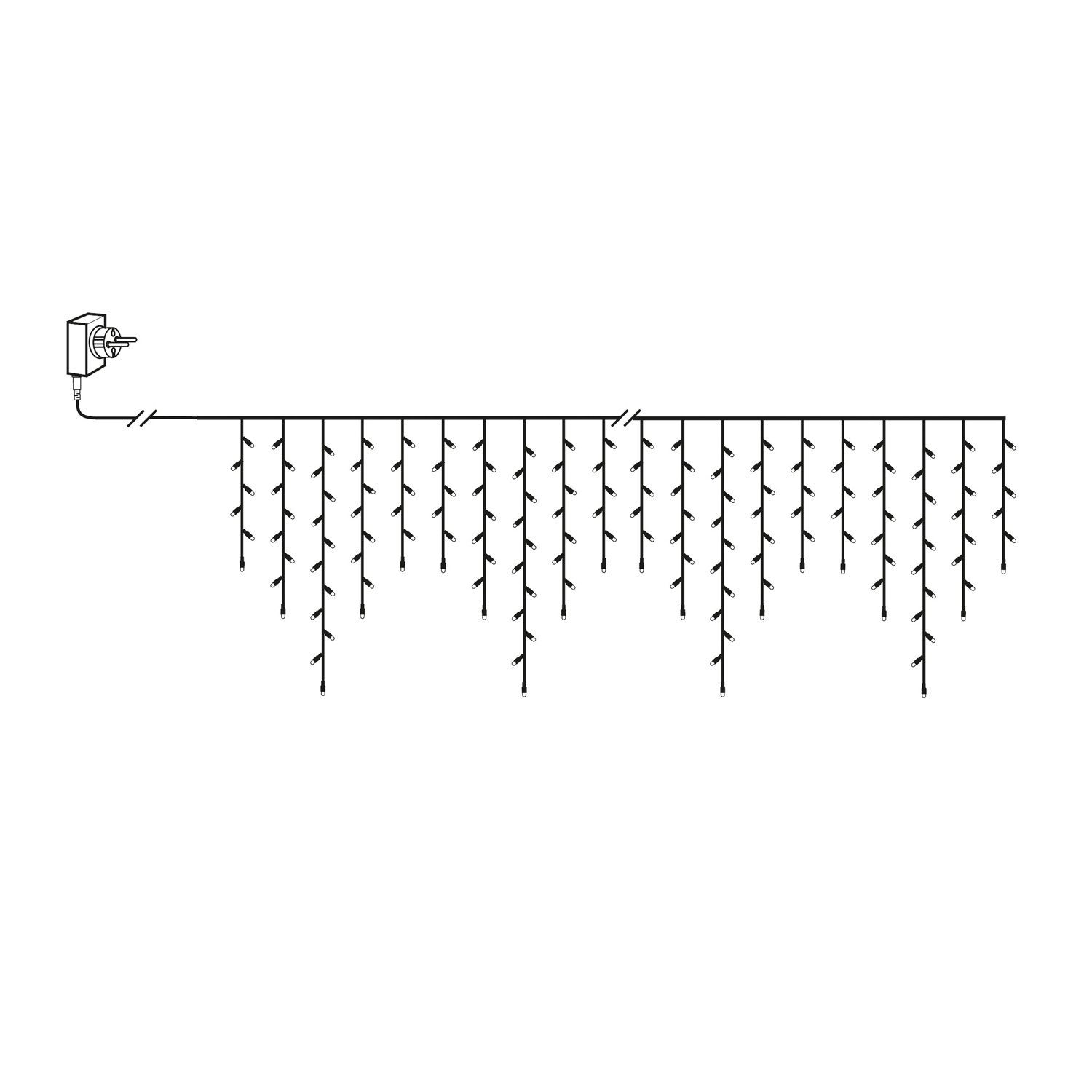 MARELIDA LED-Lichtervorhang Eisregen Lichterkette 240 bernstein LED 5,9m Innen Außen Weihnachten, 240-flammig
