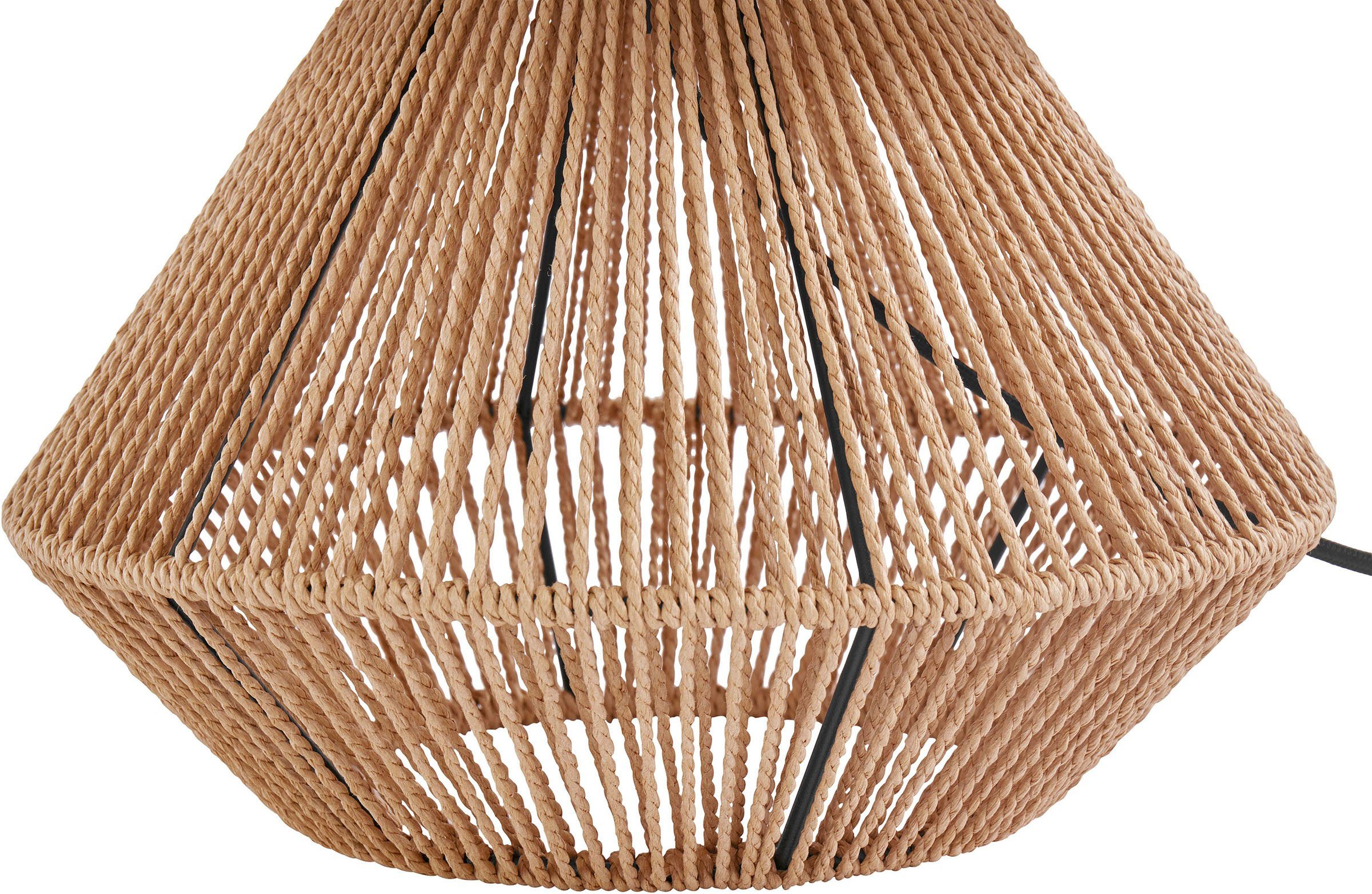 ohne Stoff mit Sisal by Schnur, Leuchtmittel, Tischleuchte Tischlampe LeGer Home beige Lena Gercke - braun/naturweiß/beige/beige Zuri, Leinenschirm /