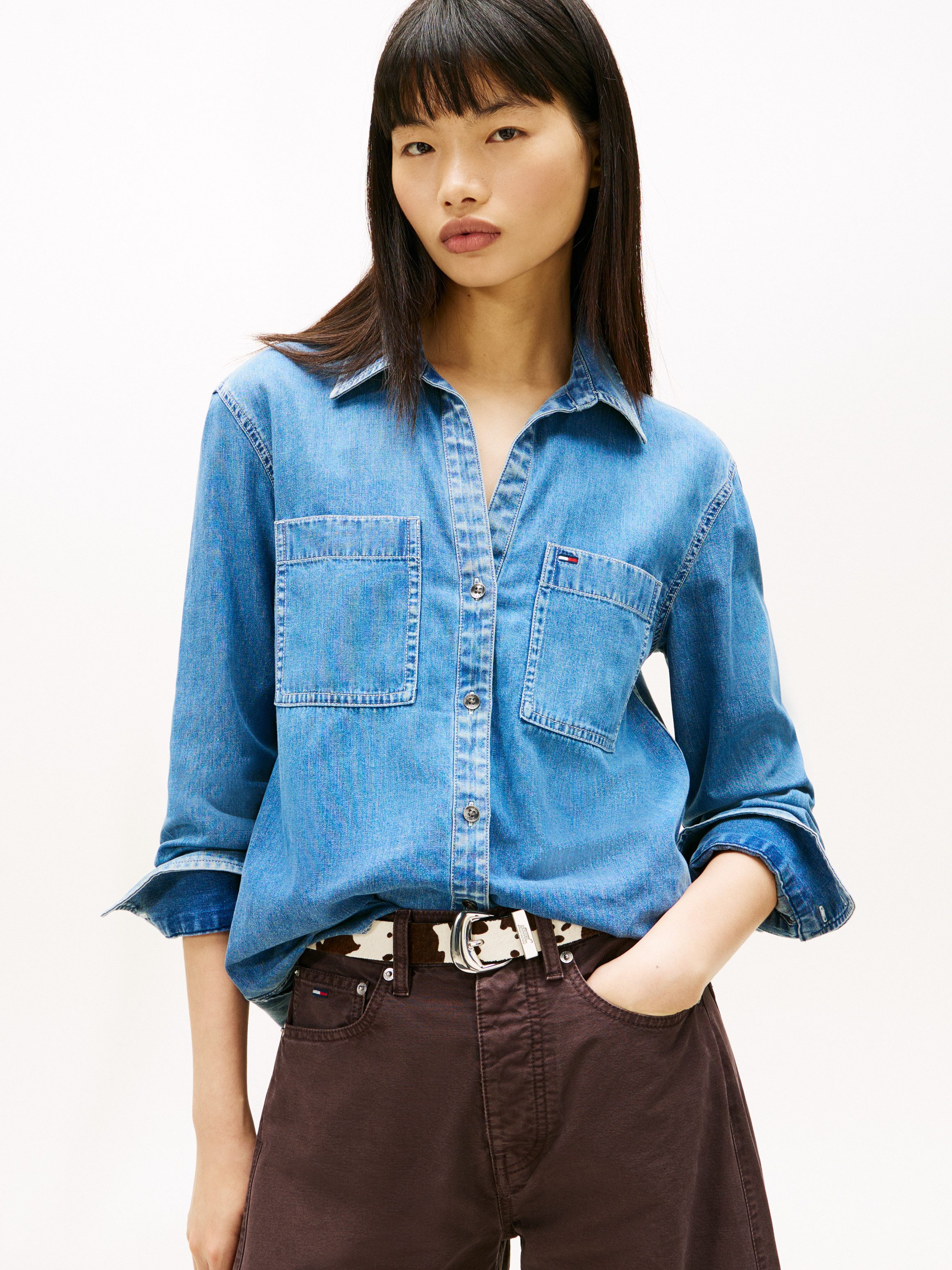 Tommy Jeans Jeansbluse REGULAR FIT SHIRT