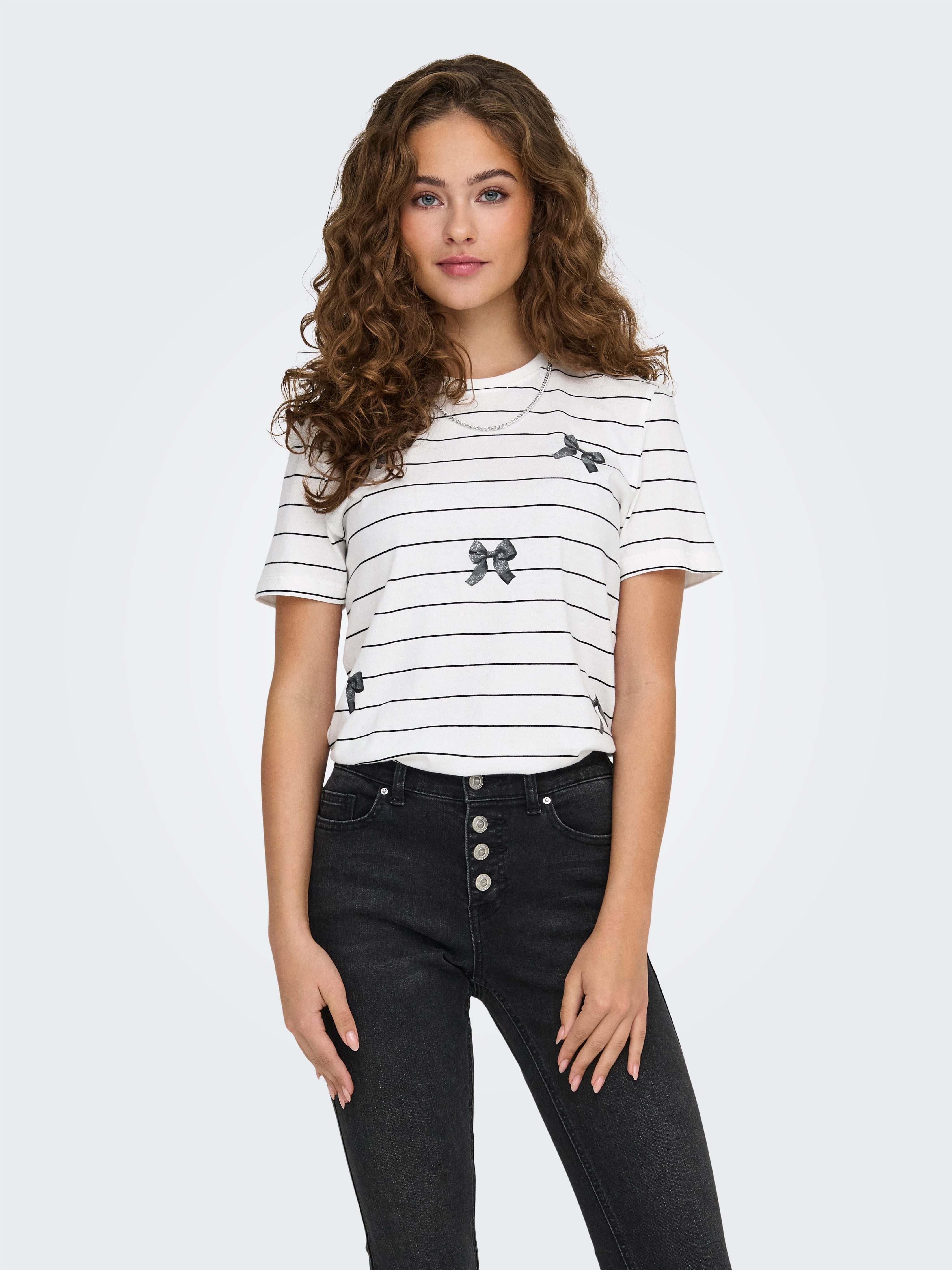 ONLY Kurzarmshirt ONLKIRA LIFE BOW S/S günstig online kaufen