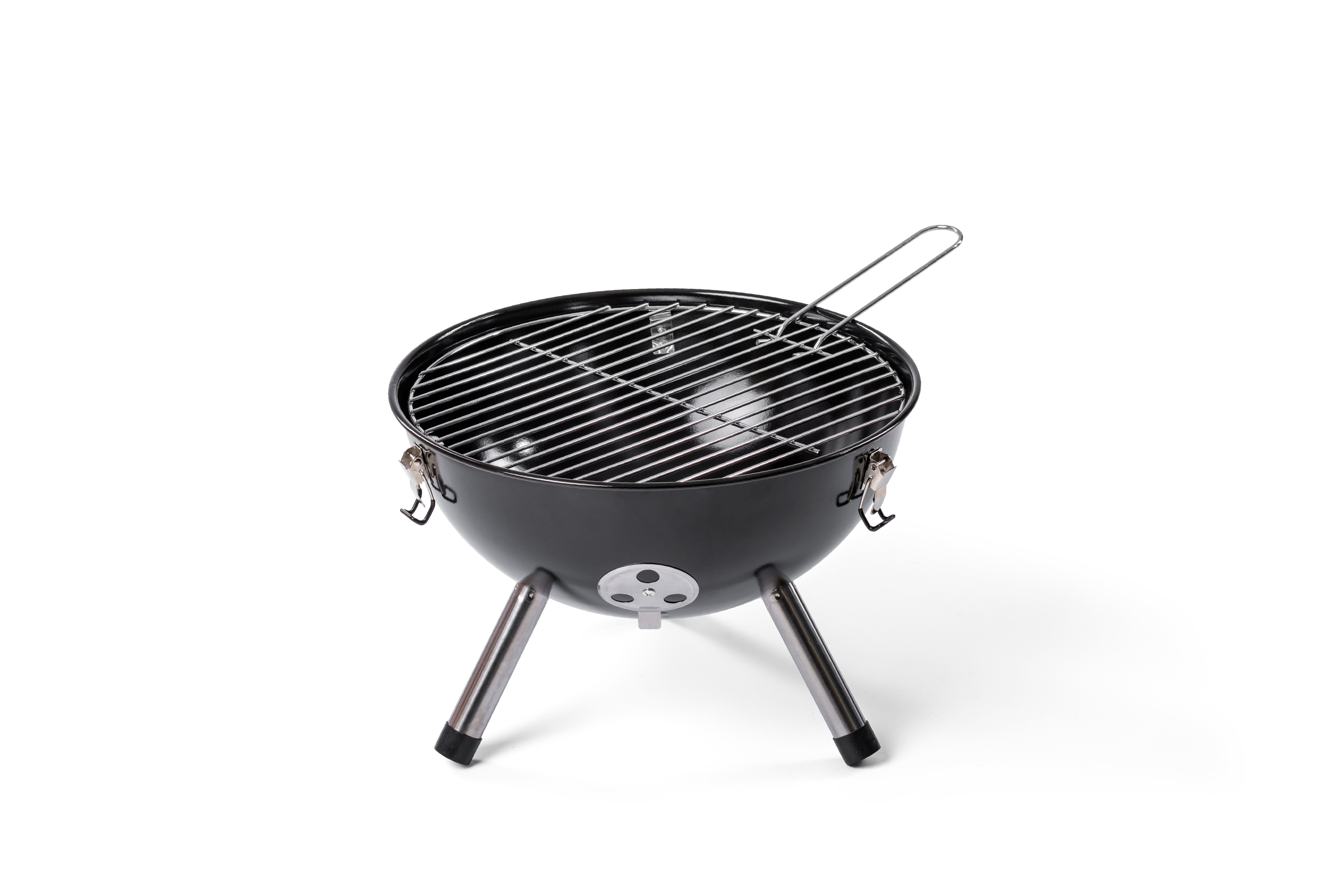 ROSMARINO Holzkohlegrill Tragbarer Holzkohlegrill mit robustem Stahlrahmen & praktischem Design