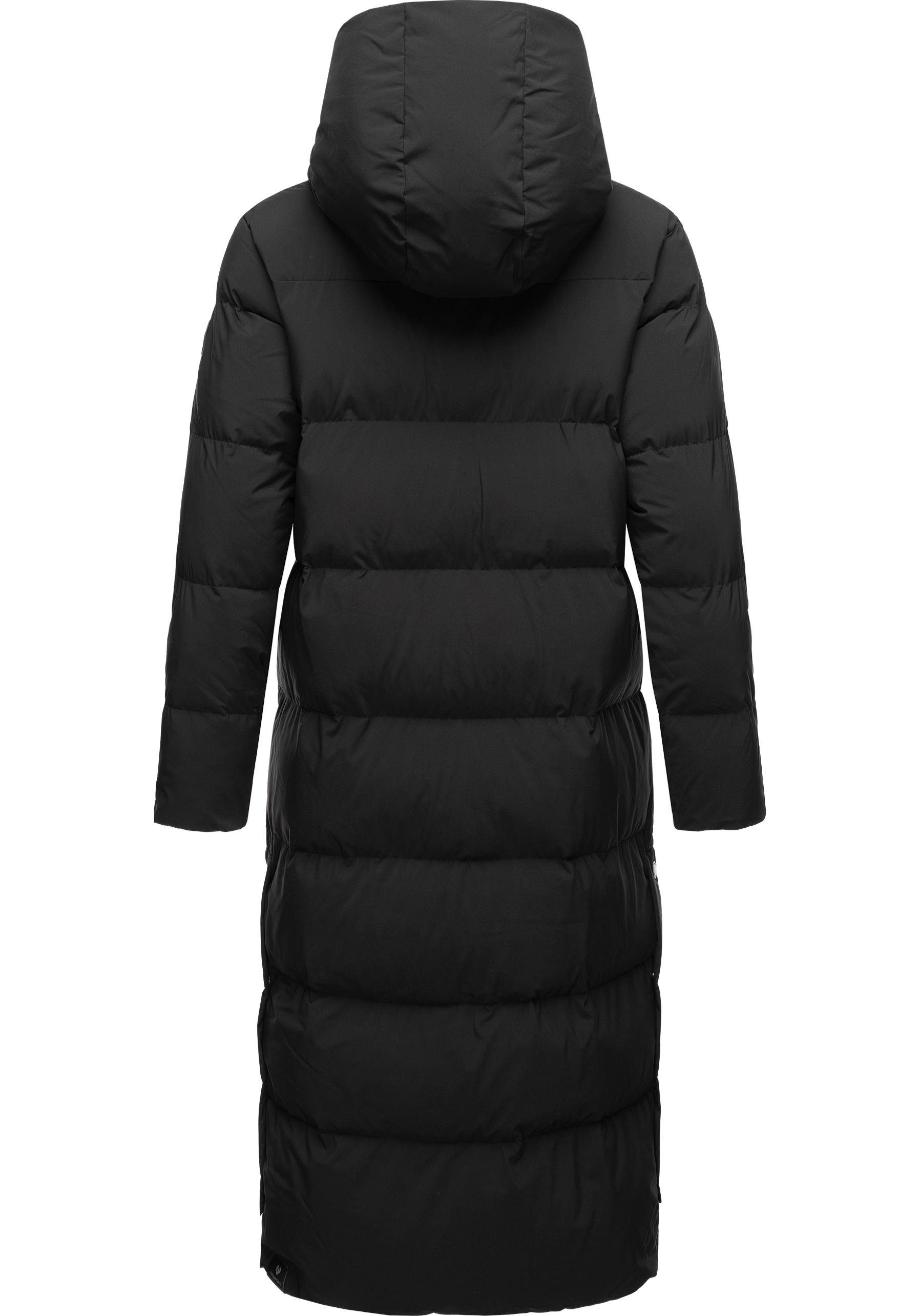 Ragwear Wintermantel Patrise Extralanger Damen Winter Steppmantel mit Gehschlitzen