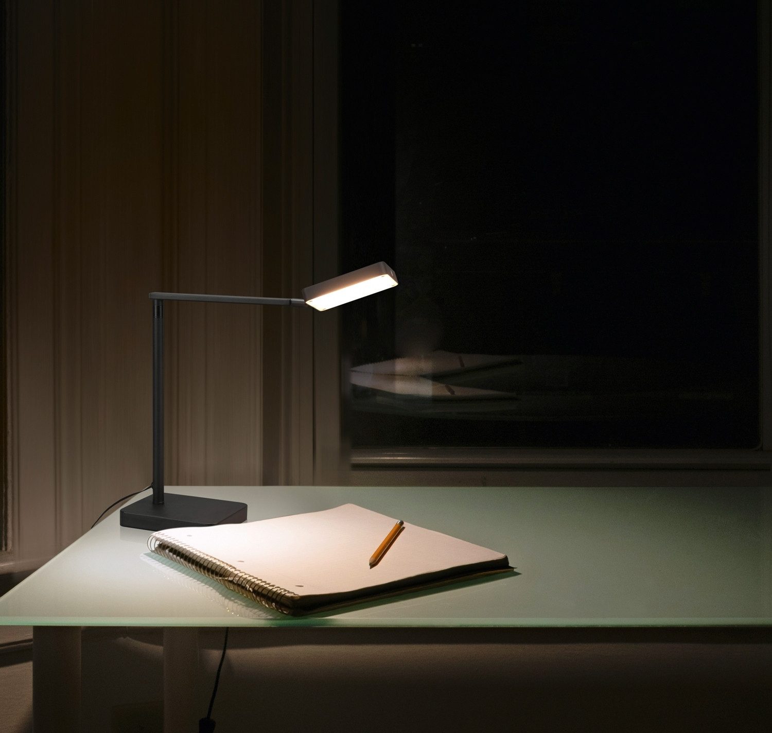 TRIO Leuchten LED Schreibtischlampe PAVIA, H 38 cm, 1-flammig, Schwarz, Met günstig online kaufen