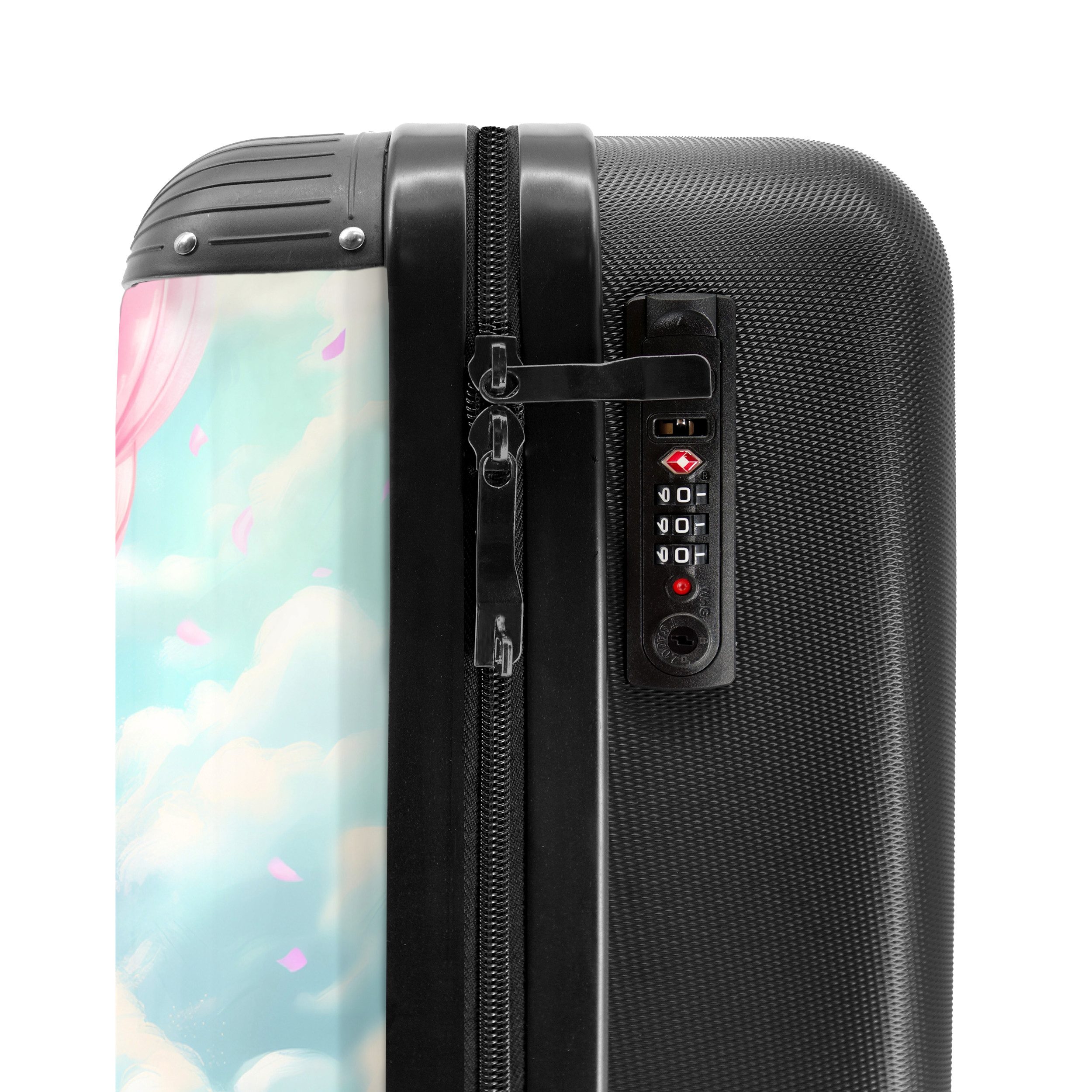 NoBoringSuitcases.com© Kinderkoffer Giraffe - Heißluftballon - Niedlich 55x35x20cm, 4 Rollen, Reisetasche mit Rollen, Koffer Handgepäck Flugzeug