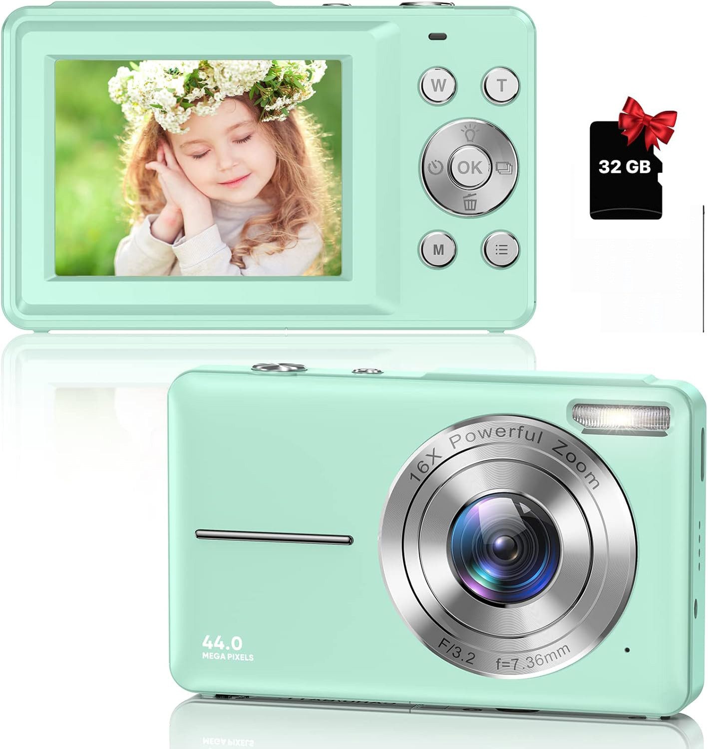 Digitalkamera Fotokamera Kompaktkamera, 44MP 1080P HD Fotoapparat Sofortbildkamera