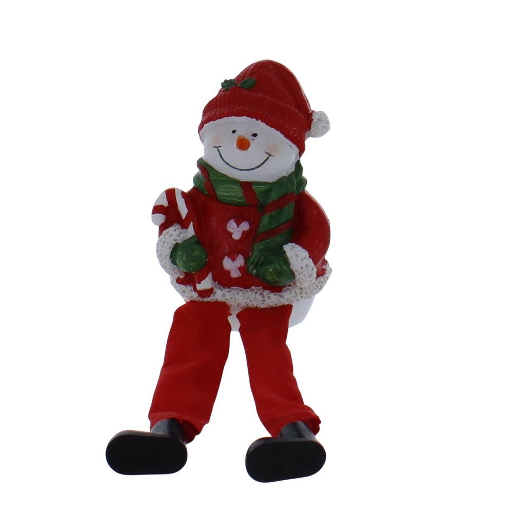 MICA Weihnachtsfigur Kantenhocker Schneemann - ca. 6,3 x 4,6 x 10 cm