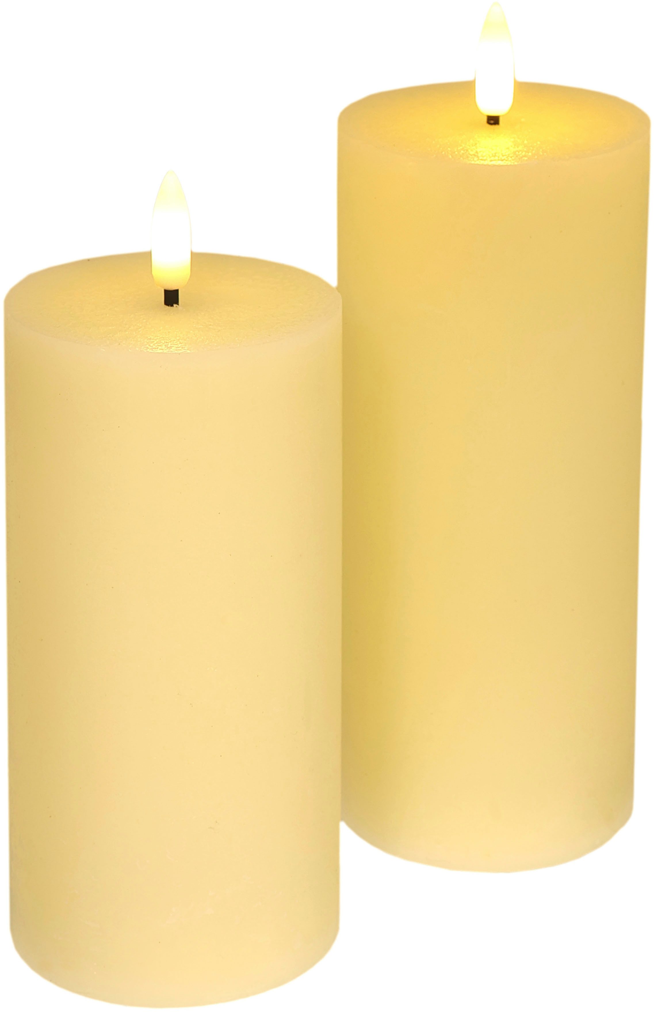 LED-Kerze LED Echtwachskerze 2er Set