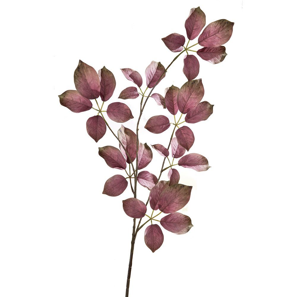 91cm, Kunstblume Blätterzweig Kunstpflanze dunkelpink-grün Fink H. - - FINK