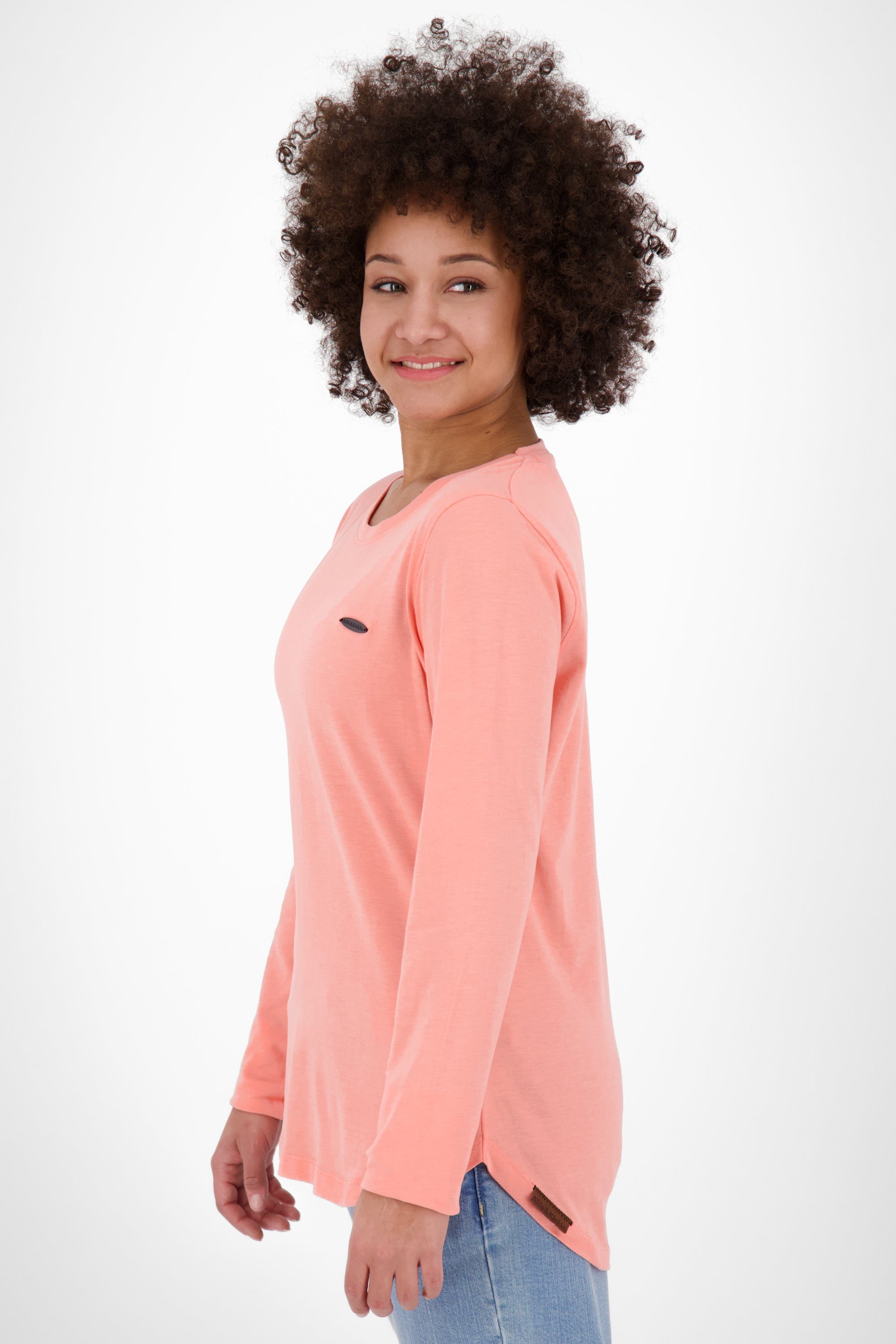 & A Langarmshirt, Longsleeve Kickin Damen Alife Shirt Langarmshirt LeaAK peach melange