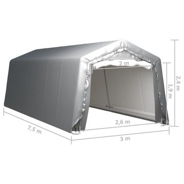 vidaXL Garten-Geräteschrank Lagerzelt 300x750 cm Stahl Grau mobile Garage