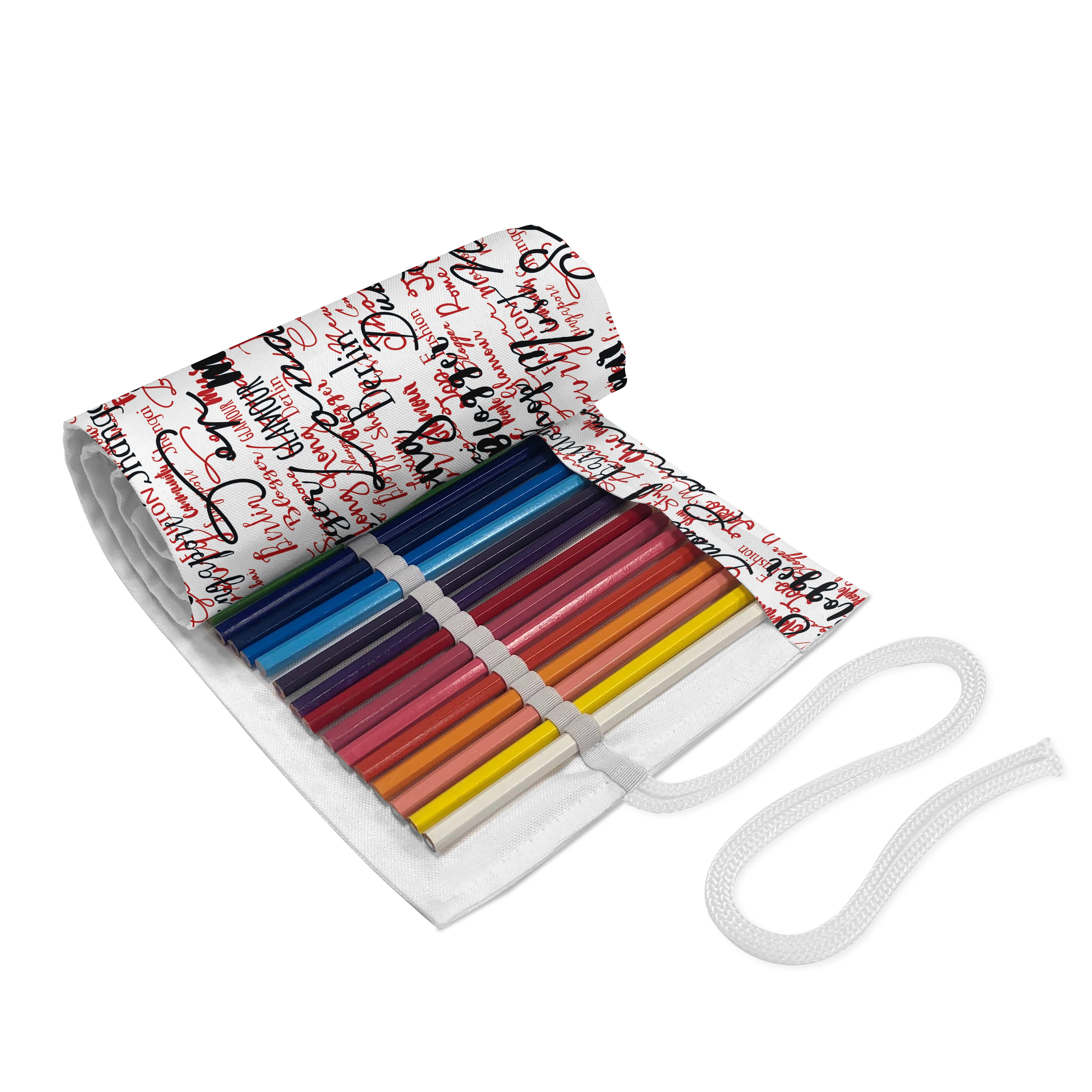 Abakuhaus Federmäppchen langlebig und tragbar Rot Stiftablage und Schwarz Art Weiß Weise Modern Populäre Worte Segeltuch Organizer