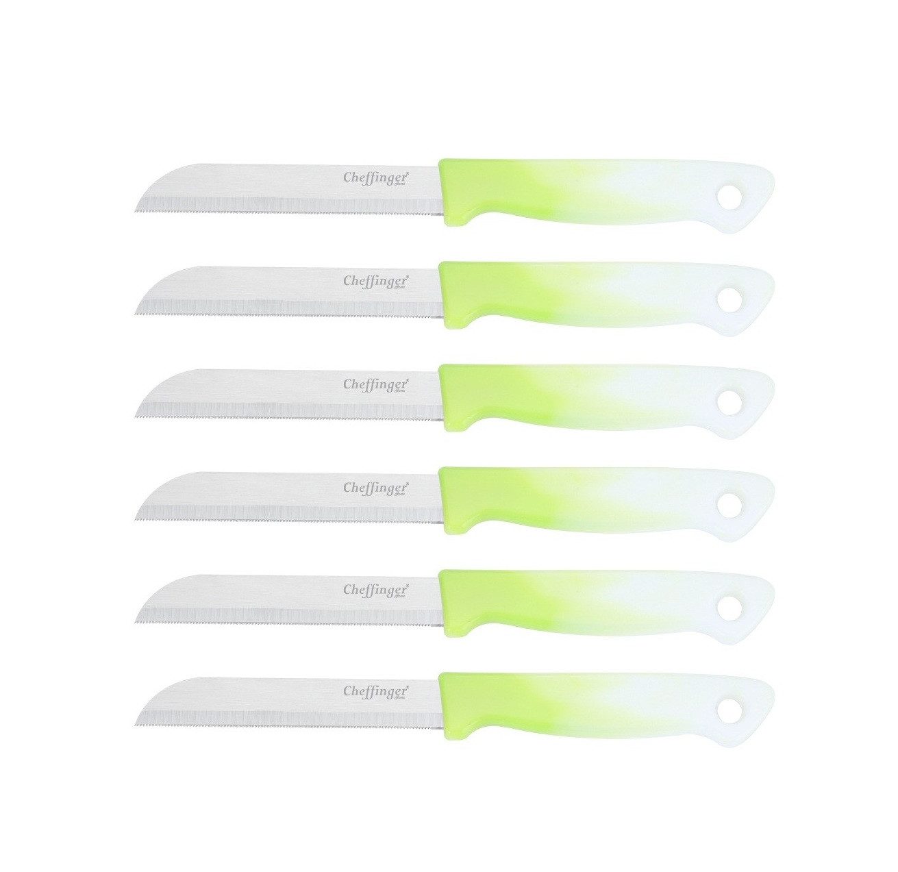 Cheffinger Universalküchenmesser 18 cm mit ergonomischem Griff - vielseitig & pflegeleicht, Hellgrün, ergonomisch geformt, 18 cm, langlebig