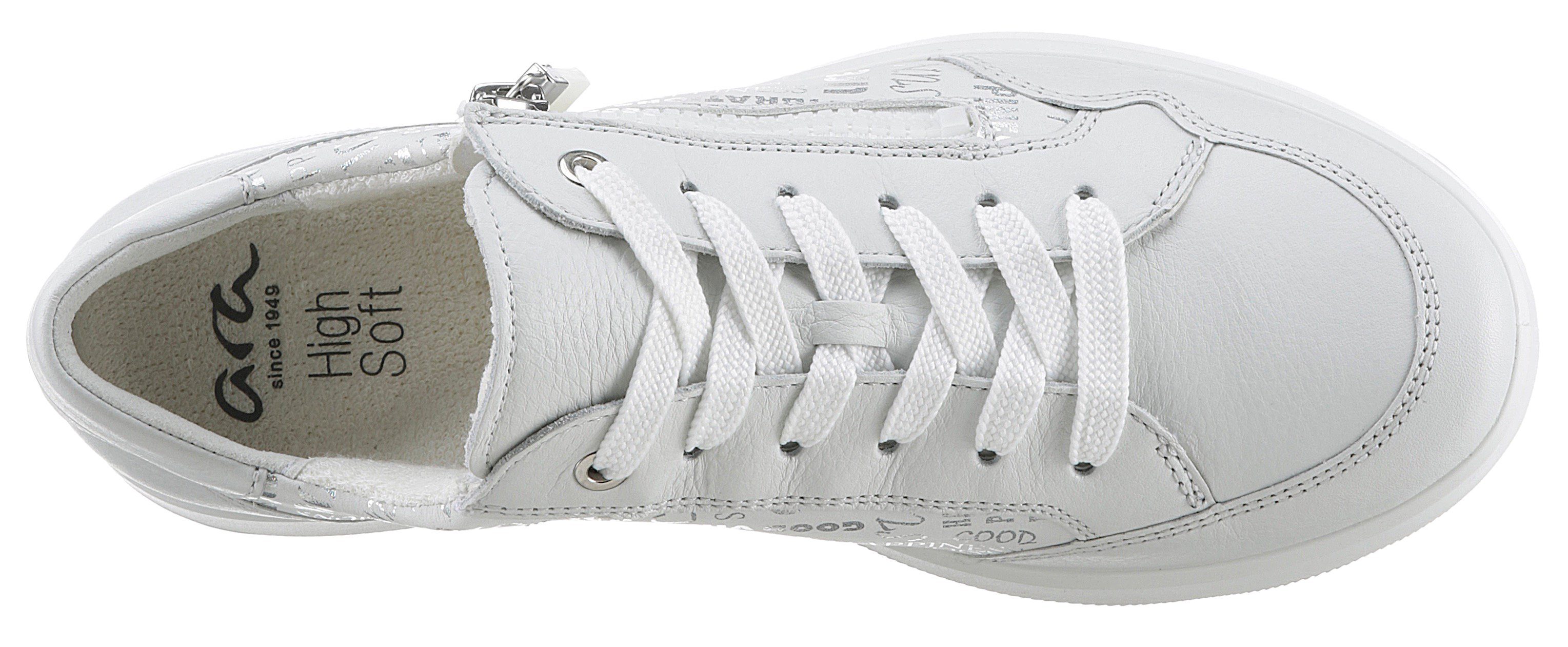 Ara ROMA Sneaker mit herausnehmbarem H-Weite Soft-Fußbett, High offwhite