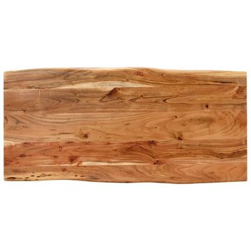 DOTMALL Baumkantentisch massives Akazienholz, Metallgestell U-Form,110x50x76 cm