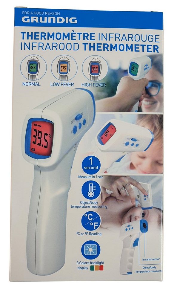 Grundig Fieberthermometer Infrarot Thermometer Stirnthermometer kontaktlos  Fieberthermometer