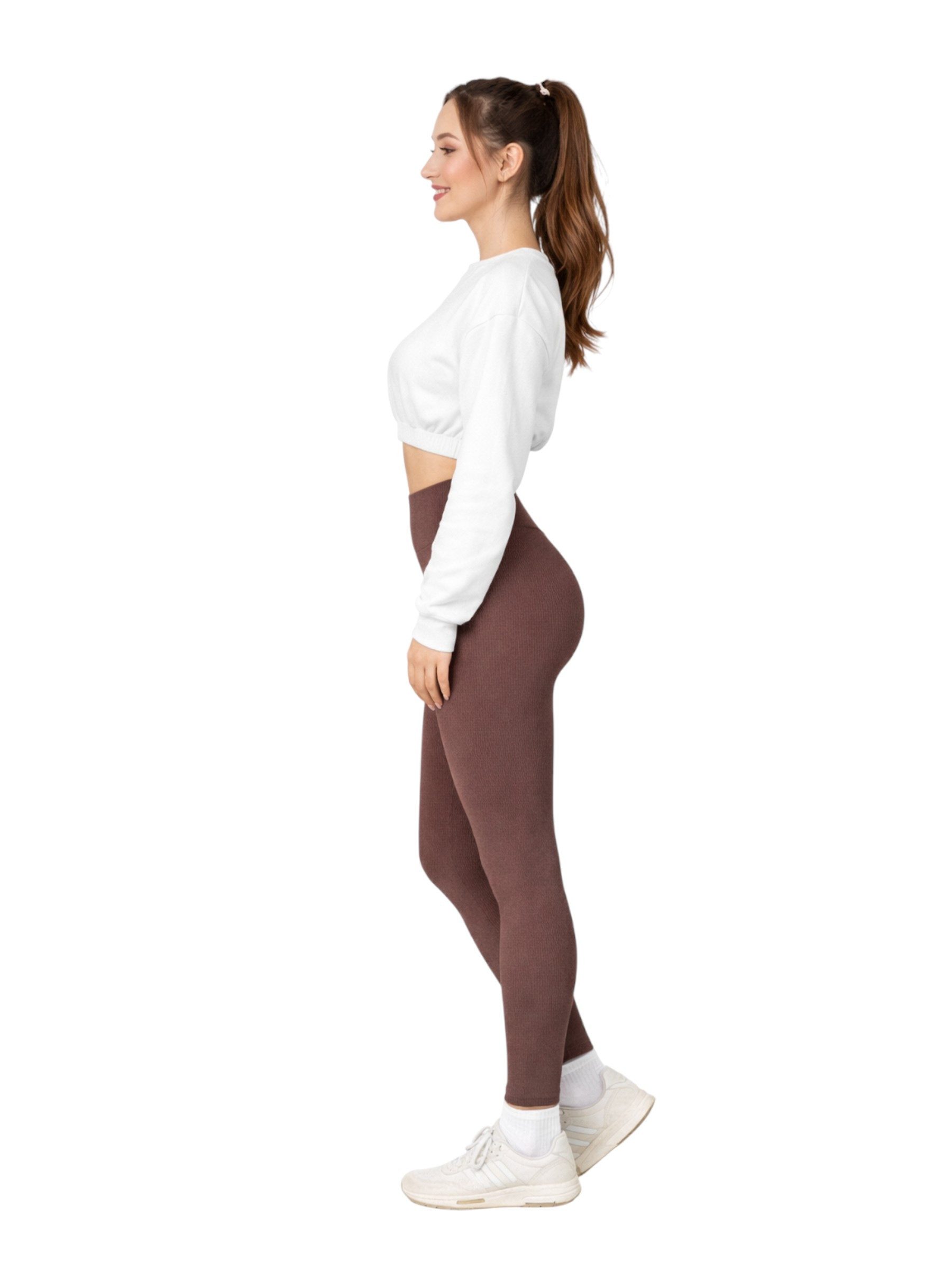 fashionshowcase Leggings Gerippt mit Fleecefutter High Waist – figurbetont, günstig online kaufen