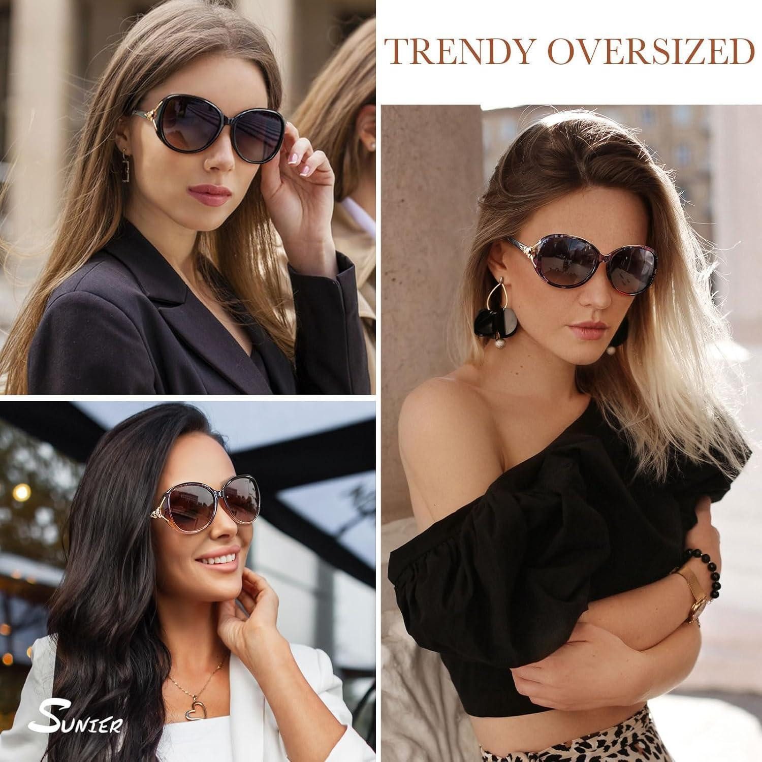 LuxusKollektion Retrosonnenbrille Sonnenbrille Damen Polarisiert Brauner Rahmen Farbverlauf Braun Linse