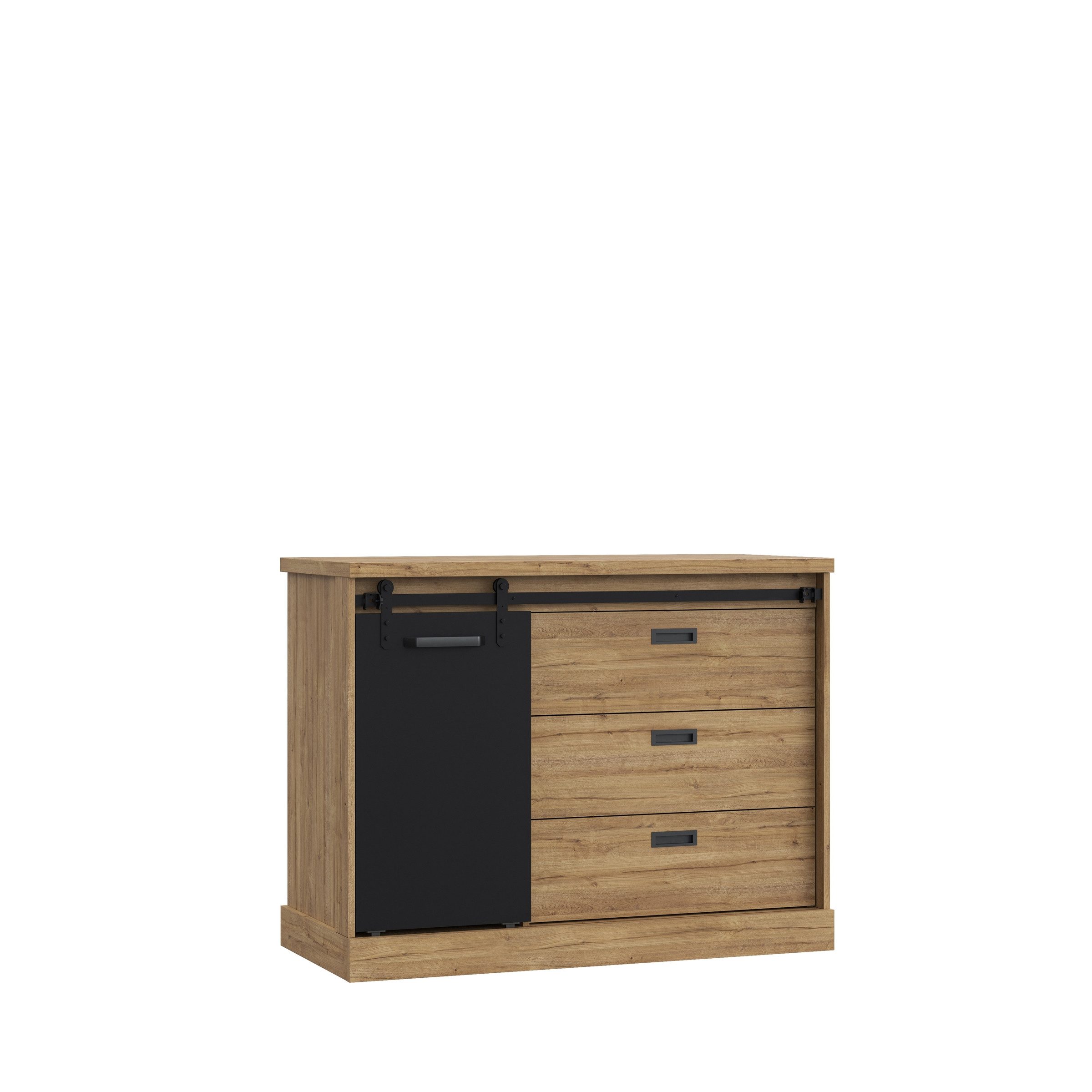 FORTE Kommode in braun,schwarz - 113,5x88,2x52cm (BxHxT)