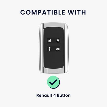 kwmobile Schlüsseltasche Hülle für Renault 4-Tasten Smartkey Autoschlüssel (nur Keyless Go) (1-tlg), Schlüsselhülle mit Key Ring Anhänger - Cover Gold Schwarz