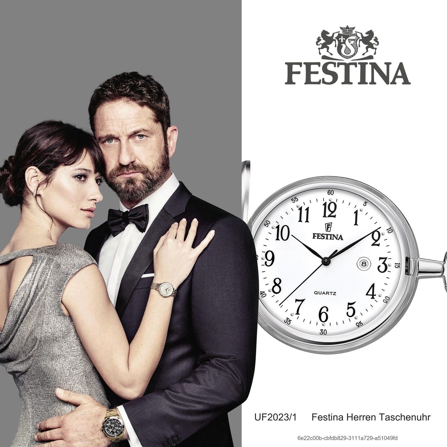 Festina Taschenuhr Festina Herren Taschenuhr mit TU Kette, (Analoguhr),  Herrenuhr, rundes Gehäuse, extra groß (ca. 49mm), Elegant-Style