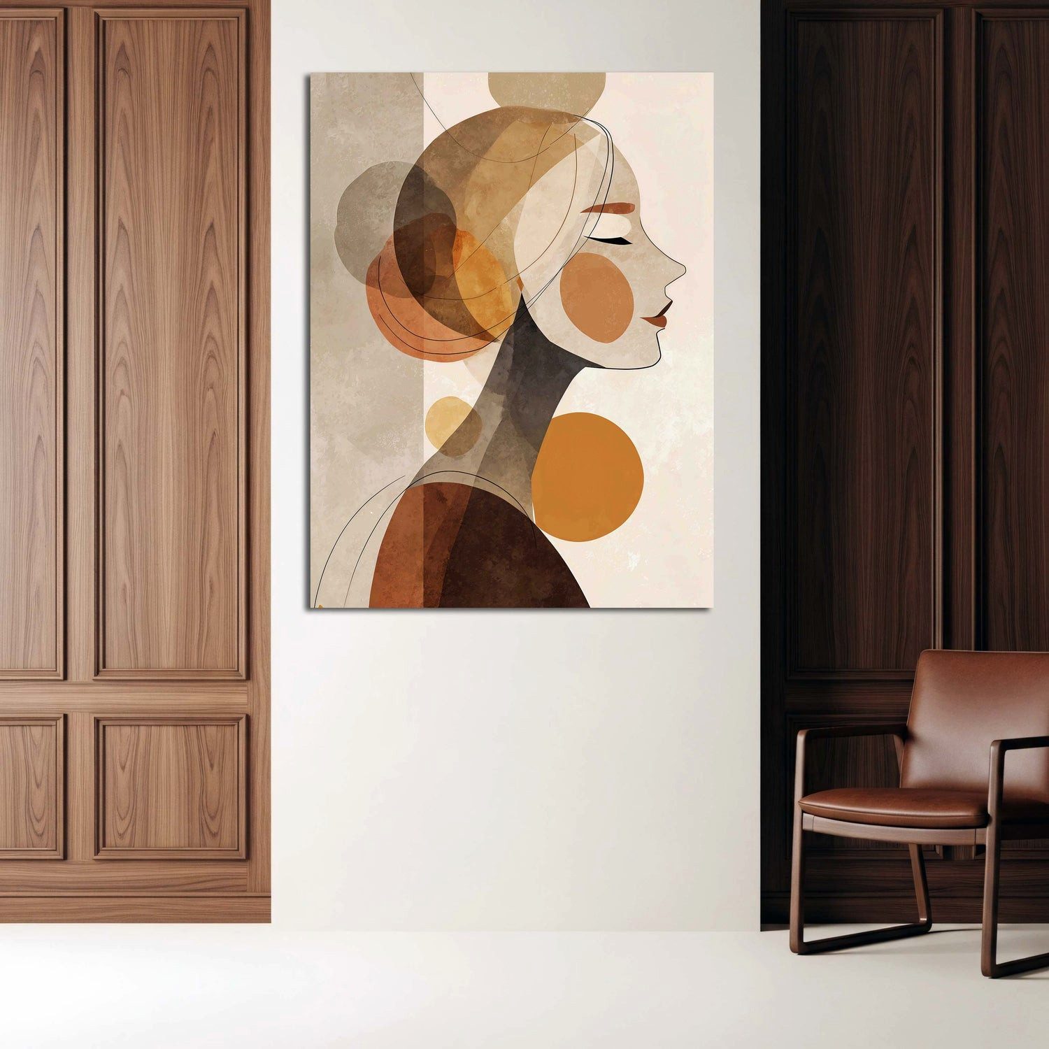 Artedinoi Leinwandbild Frauenporträt abstrakt Profilansicht Leinwandbild Wandbild Kunstdruck, Frauenprofil, abstrakt