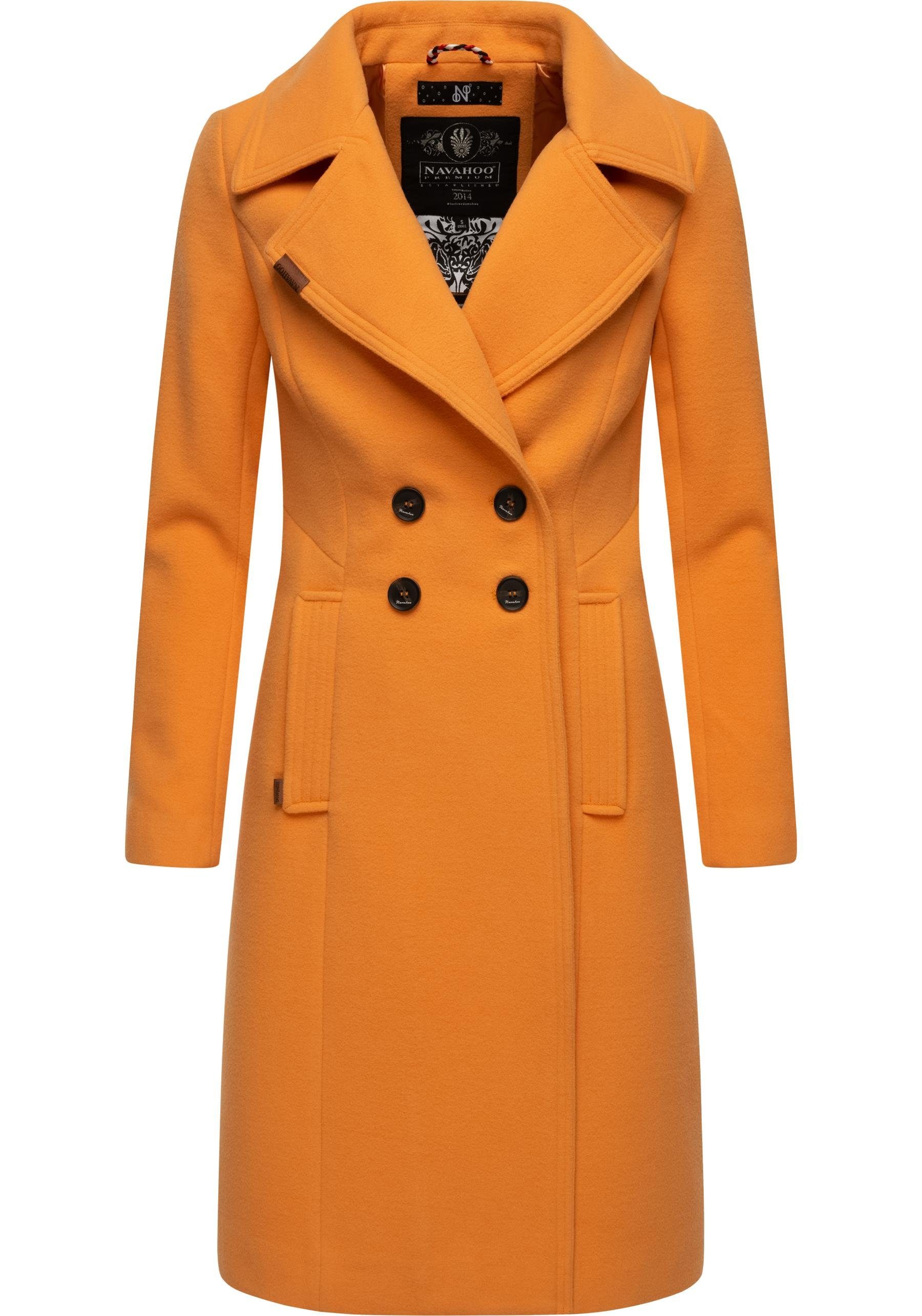 Trenchcoat Wintermantel Wooly Damen Navahoo pfirsich in edler Wollmantel-Optik