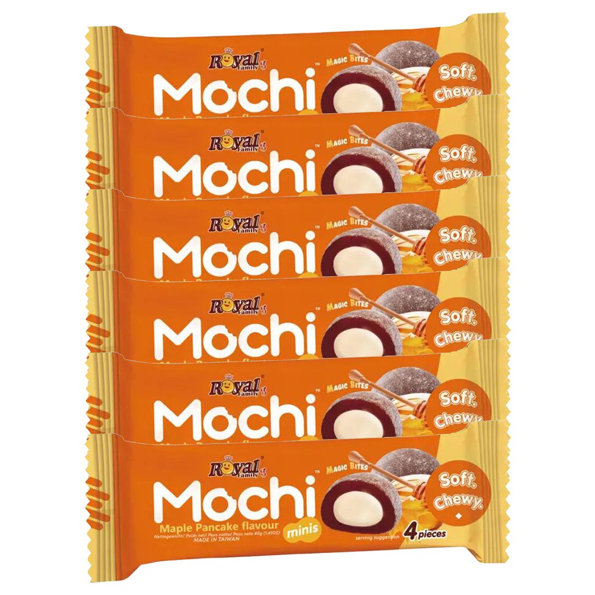Royal Family Kuchen, Royal Family Mochi Maple Pancake Snack Riegel Soft Chewy 40g 6er Pack