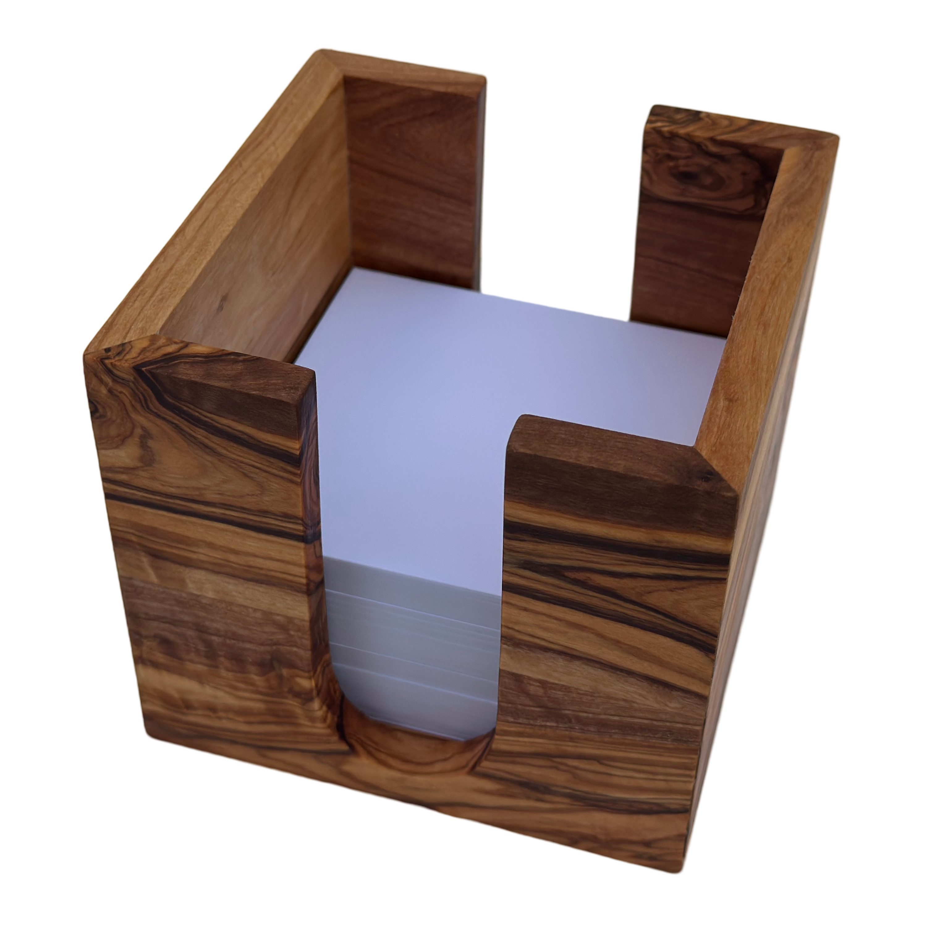 medina mood Zettelkasten Zettelbox "My Office" Notitzpapier Halter 11,2x11,2x10 cm, Olivenholz (1 St) – Bild 5 von 5