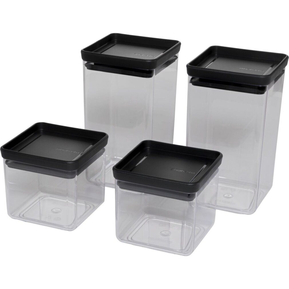 Brabantia Vorratsdose 4x1 Vorratsdose Tasty eckig, dunkelgrau