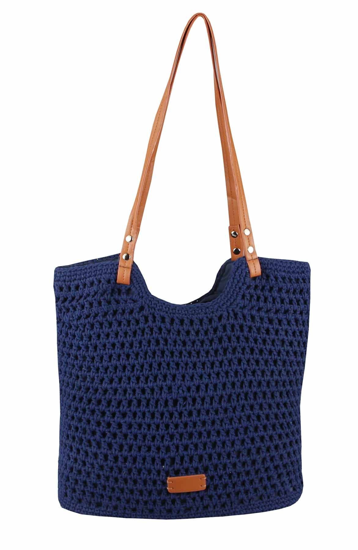 Schultertasche DAMEN TASCHE Boho Shopper Strohtasche Tote Bag Geflecht Häkeltasche