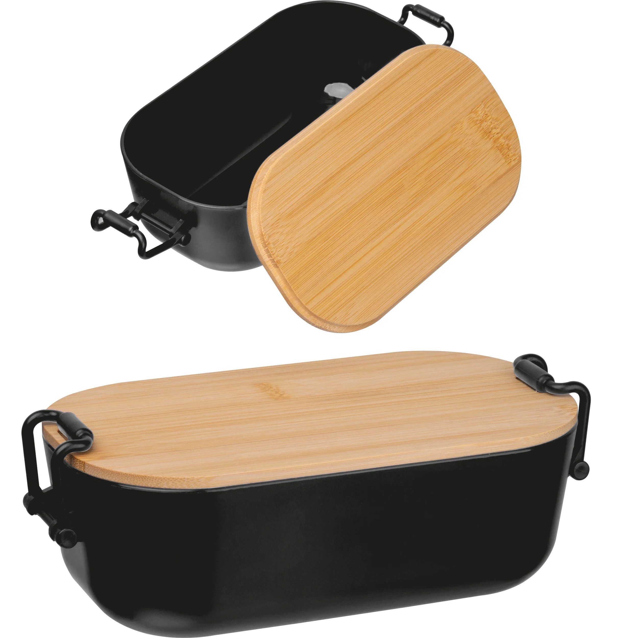 Macma Lunchbox Brotdose / Lunchbox / mit Bambusdeckel und Bügelverschluss / Farbe: sc
