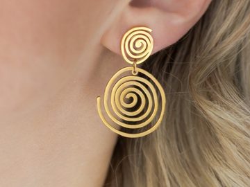 Brautkrone Ohrhänger-Set Ohrringe Damen Schmuck Gold Spiralen-Form (2er Set, 2-tlg., inkl. Etui)