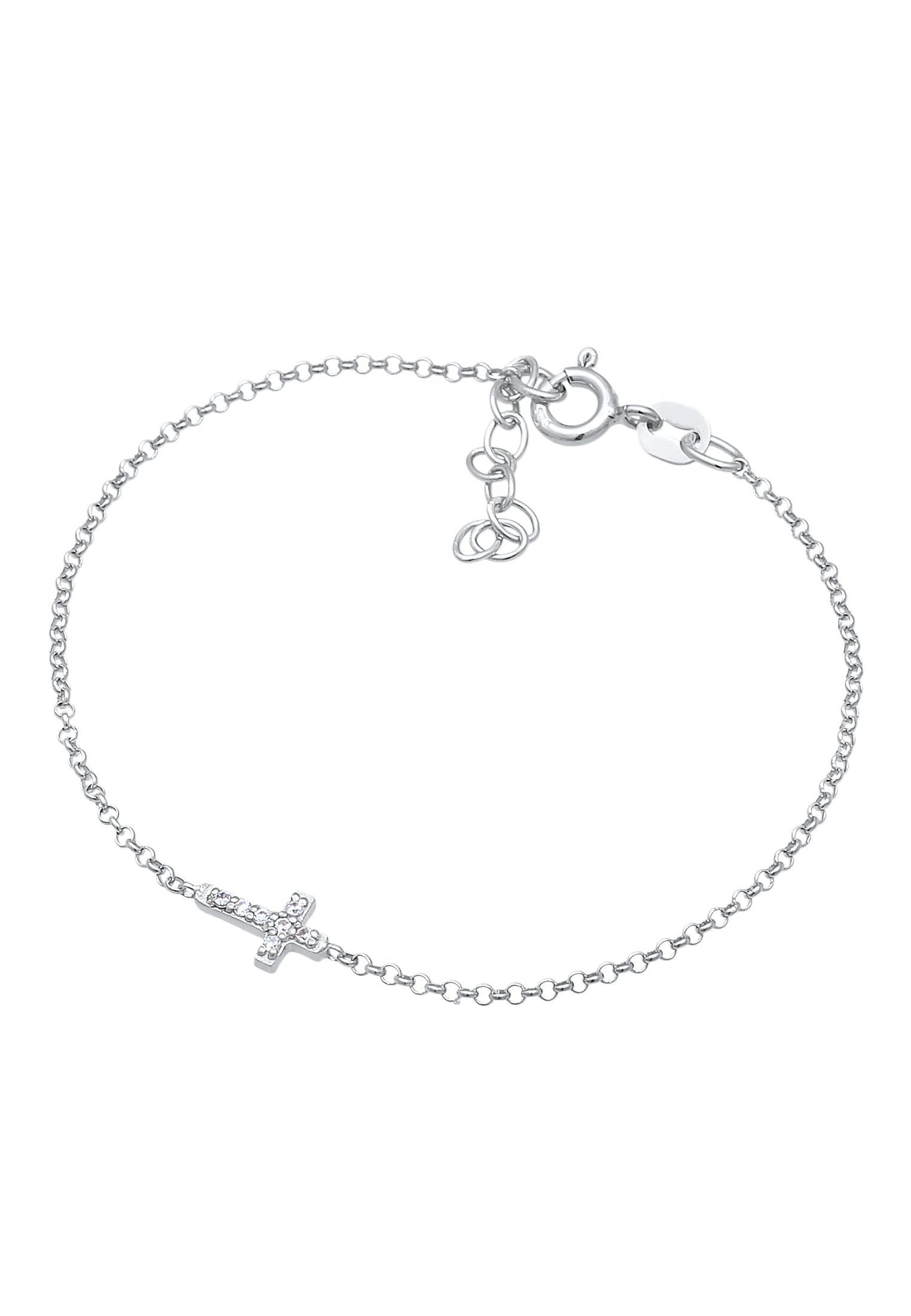 Elli Armband Mädchen Kreuz Zirkonia Symbol 925 Silber (kein Set, 1-tlg), Kreuz