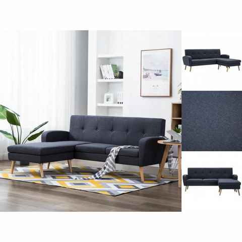 vidaXL Sofa Sofa in L-Form Stoffbezug 186 x 136 x 79 cm Dunkelgrau