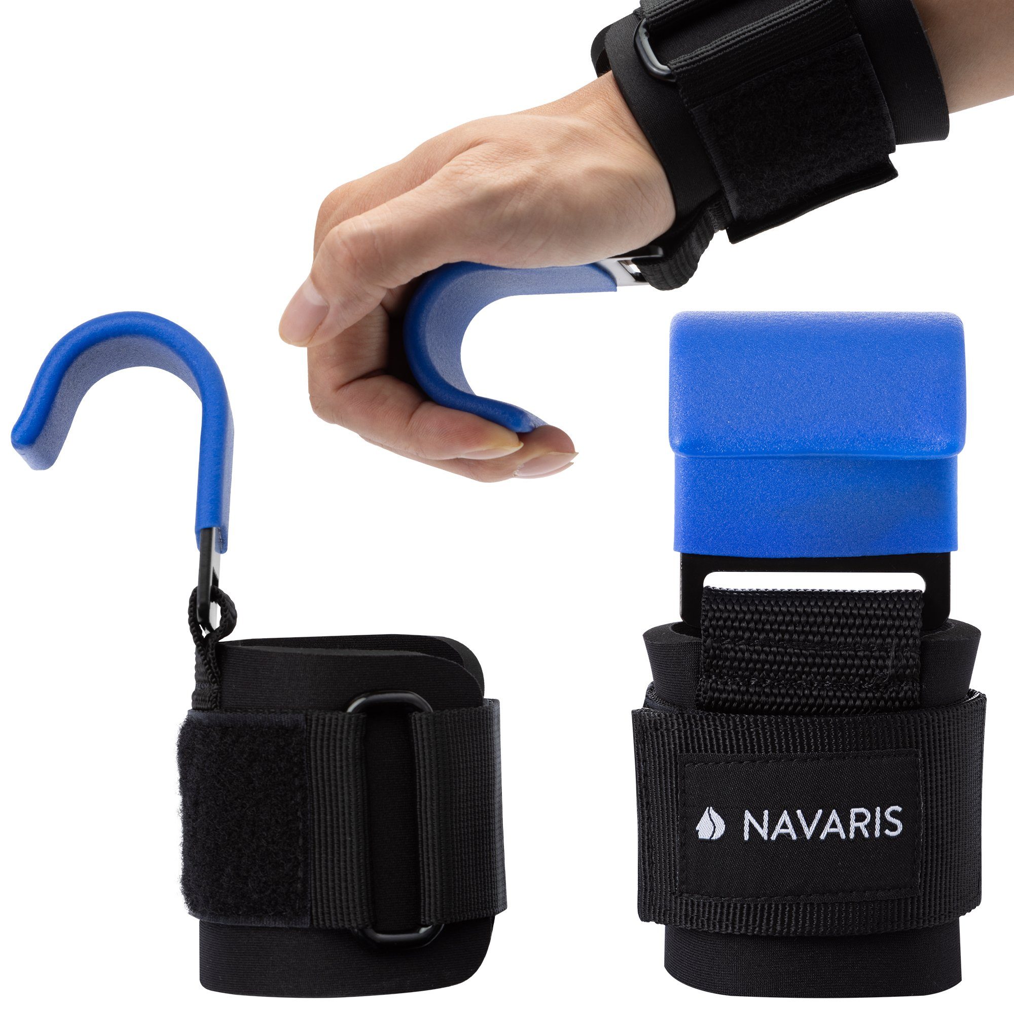 Navaris Zughilfe Zughilfen mit Haken für Krafttraining - Zughilfe Set für Fitness (1-tlg)