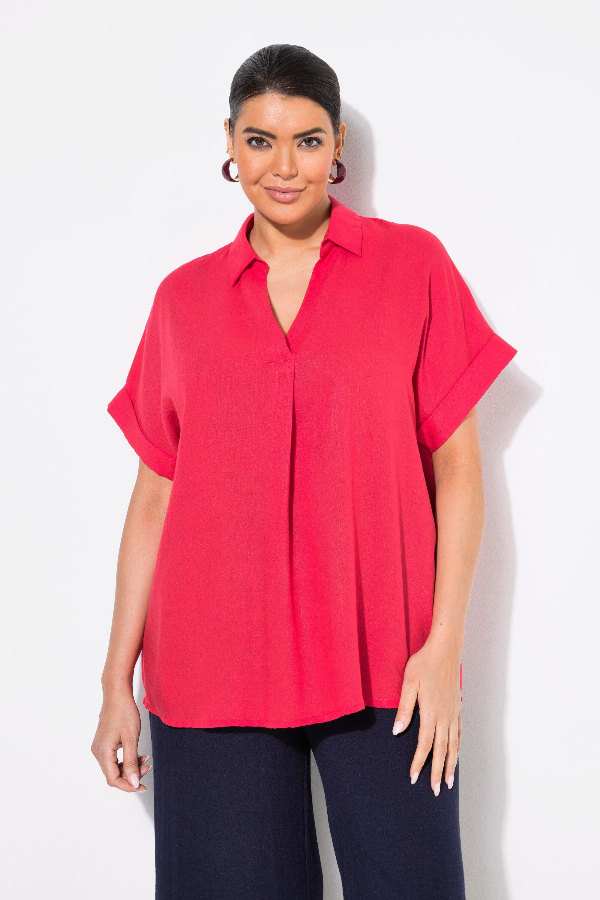 Ulla Popken Tunika Bluse Rücken-Knöpfe Oversized günstig online kaufen