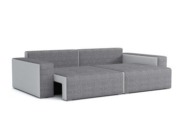 Fun Möbel Big-Sofa Megasofa Couchgarnitur REGGIO in Stoff Poso mit Schlaffunktion, mit Bettkasten, inkl. Rückenkissen und Zierkissen