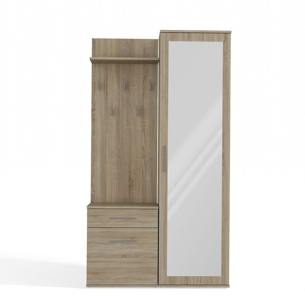 MAGOWA Kompaktgarderobe Moderner Kleiderschrank mit Spiegel günstig online kaufen