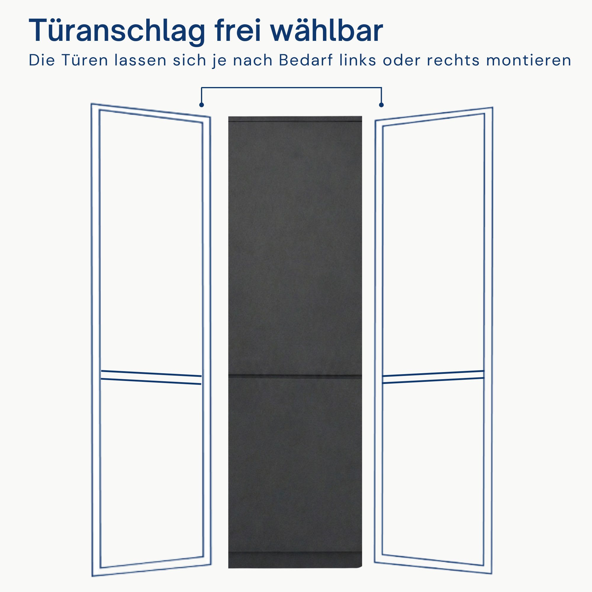 Home Collective Kleiderschrank Garderobenschrank Mehrzweckschrank Schrank platzsparend & vielseitig (50x40x180,5 cm (BxTxH), ideal für Schlafzimmer Flur & Arbei – Bild 3 von 5