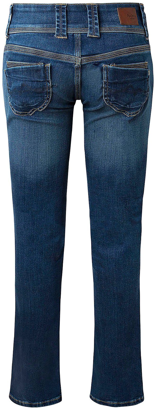 Pepe Jeans blau-ausgewaschen Badge Regular-fit-Jeans VENUS mit