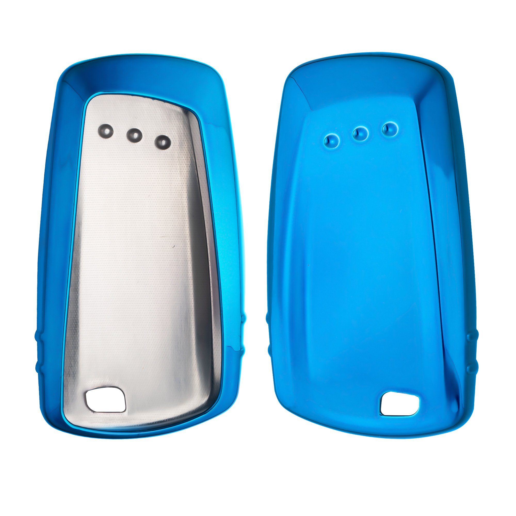kwmobile Autoschlüssel Hülle für BMW, Schlüsseltasche Schutzhülle Blau für Cover BMW Hochglanz TPU Schlüsselhülle