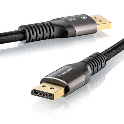SEBSON DisplayPort Kabel 2m - DP 1.4 male/male, 8K/60Hz 4K/144Hz 2K/240Hz - Monitor, PC, Gaming Audio- & Video-Kabel, (200 cm)