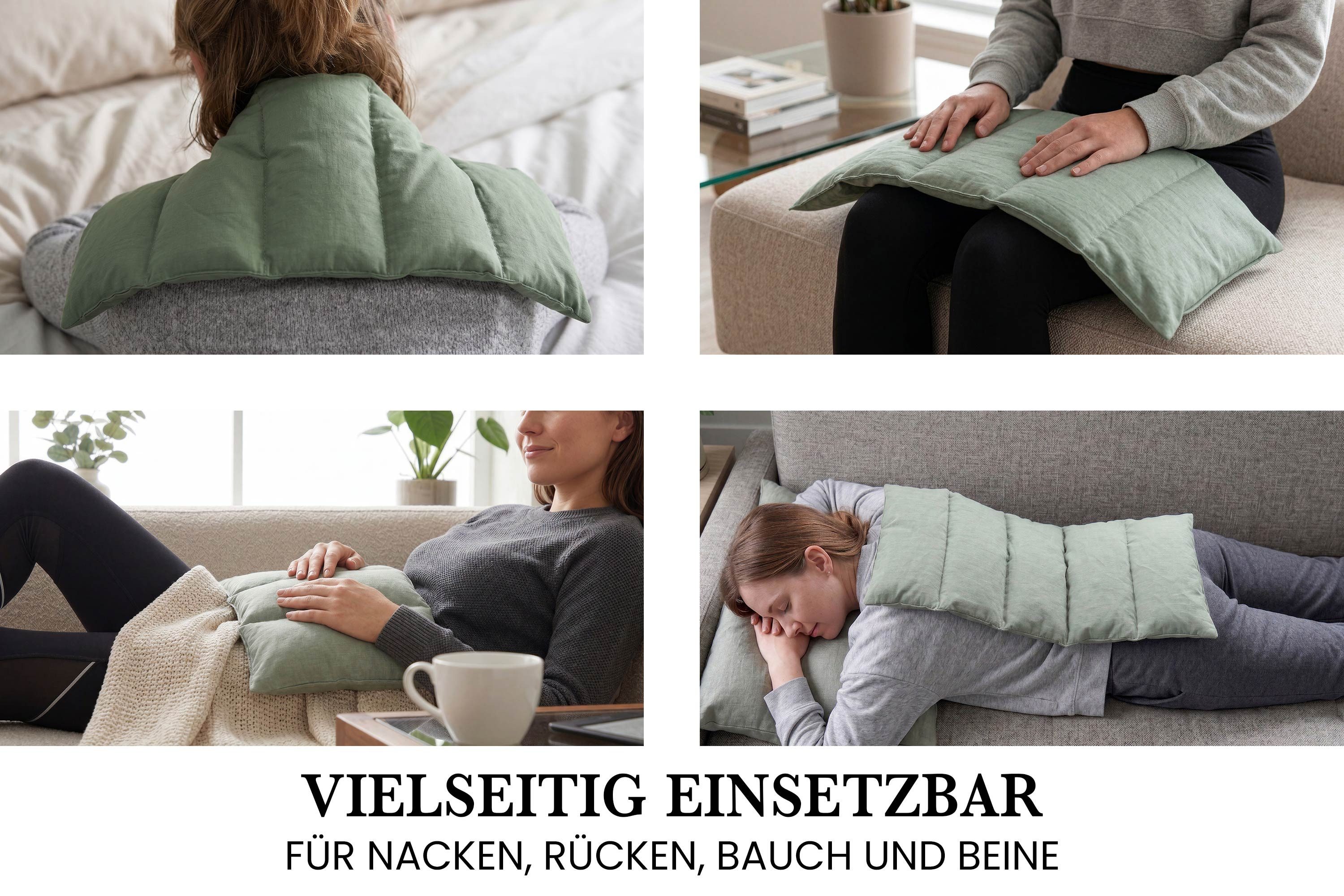 Amilian Kirschkernkissen für Mikrowelle - Kirschkernkissen Nacken Schulter - 55x20 cm, Wärmekompresse - Wärmekissen - Kältekissen, Wärmekompresse, Füllung: 100% Kirschkerne - Bezug: 100% Baumwolle