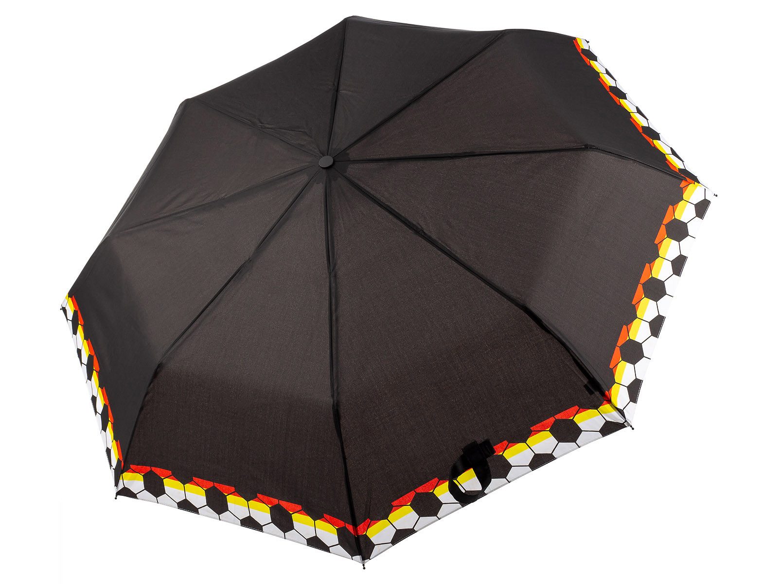HAPPY RAIN Taschenregenschirm 95005 Super Mini Soccer mit Fußball-Motiv, Deutschlandfarben