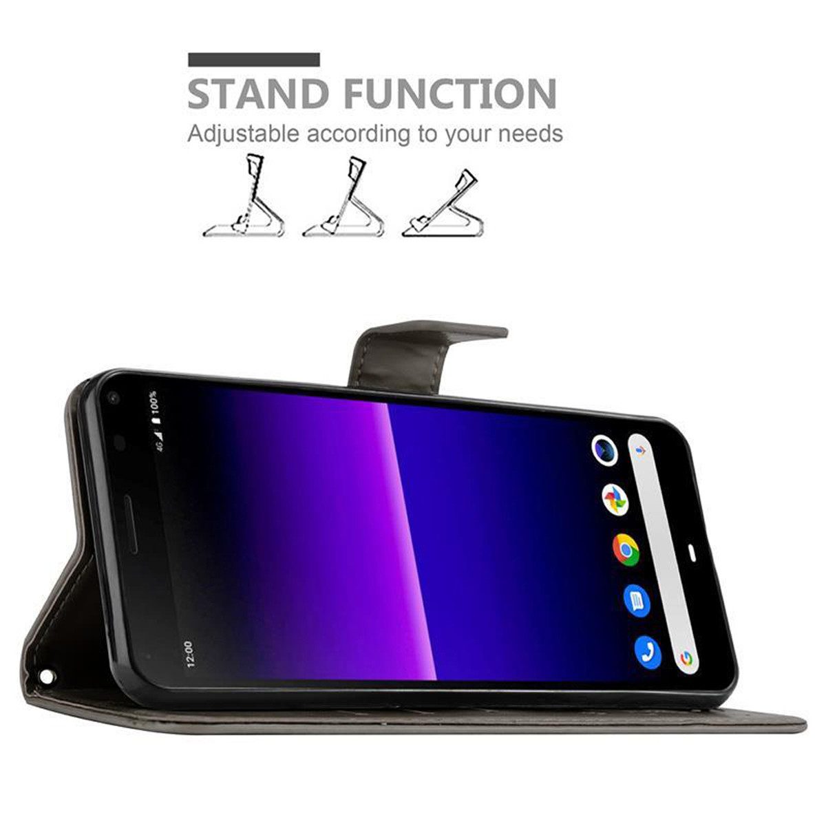 Cadorabo Handyhülle für Sony Xperia 8 Hülle Sony Xperia 8, Hülle Schutzhülle Blumen Flower mit Standfunktion Kartenfach Magnet