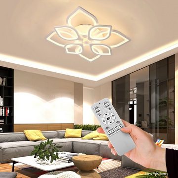 LETGOSPT Deckenleuchte Moderne LED Deckenleuchte Dimmbar mit APP und WIFI-steuerung, LED fest integriert, warmweiß, kaltweiß, neutralweiß, 80 Watt aus Metall in Blumenförmiges Design, Schlafzimmer Wohnzimmer