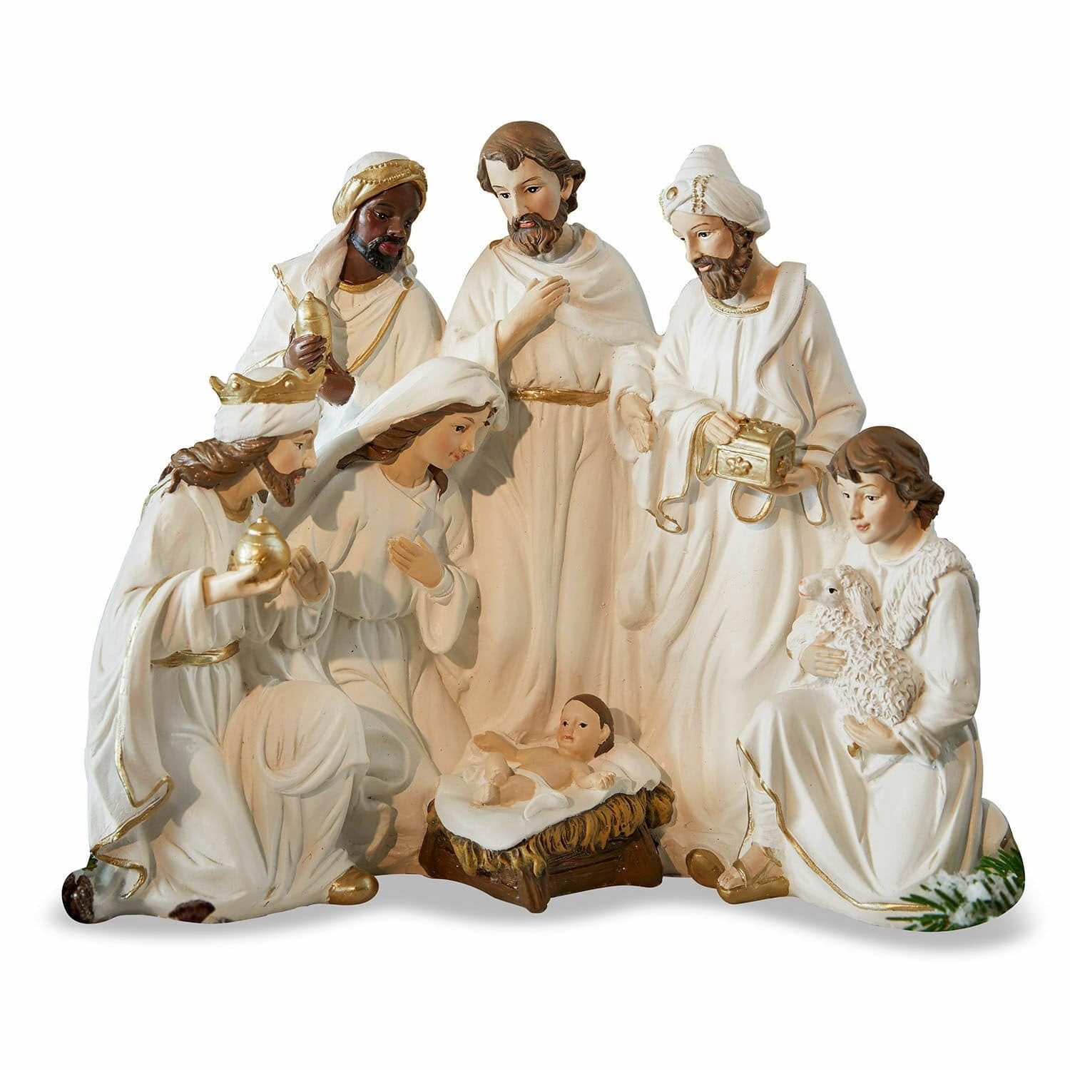 Mirabeau Krippe Krippenfigur Kanem antikweiß, Weihnachten, Winter, Festtage, stilvolles Interieur