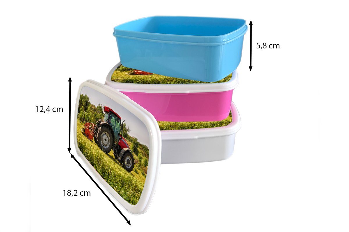 - MuchoWow Rot (2-tlg), für - Traktor Brotbox Brotdose - Kunststoff, Kunststoff Lunchbox Natur - Snackbox, rosa Landleben, Mädchen, Erwachsene, Kinder, Grün