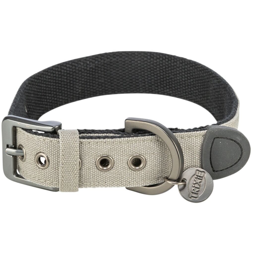 TRIXIE Hunde-Halsband CityStyle Halsband, extra breit - hellgrau - 35–42 cm/25 mm, Gurtband