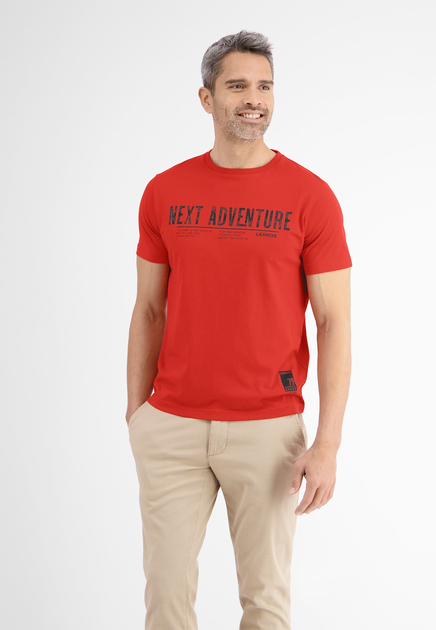 LERROS T-Shirt LERROS T-Shirt *Next Adventure* LAVA RED